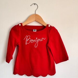 Janie and Jack Embroidered Bonjour Top
